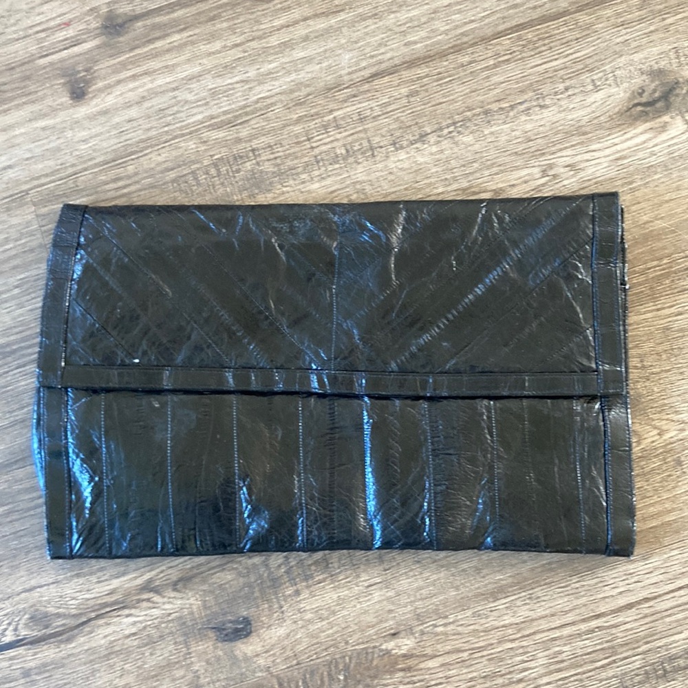 Vintage Black Genuine Eel Skin Clutch